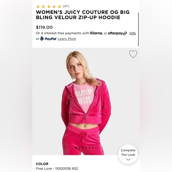 NWT ⚜️💖⚜️ JUICY COUTURE OG BIG BLING VELOUR ZIP-UP HOODIE PANTS SET - Picture 8 of 15